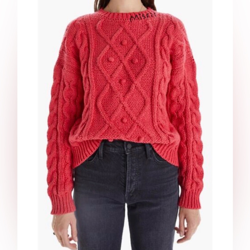 MOTHER The Jumper Cotton Cable-Knit Sweater